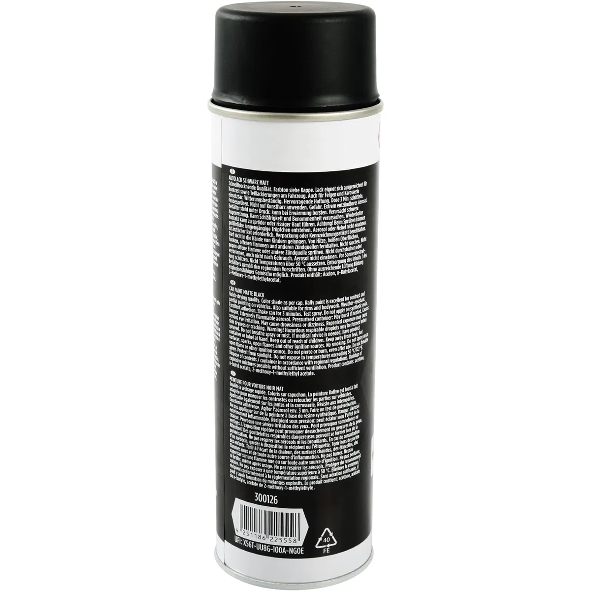 TECPO Lackspray schwarz matt, 12x 500ml Autolack Rallyschwarz Sprühlack Farbspray mit hoher Deckkraft für Innen- und Außenbereich