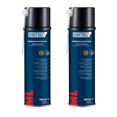 2 x Dinitrol ML Penetriermittel, Rostschutz, Hohlraumwachs, 500 ml Sprühdose, für Türen