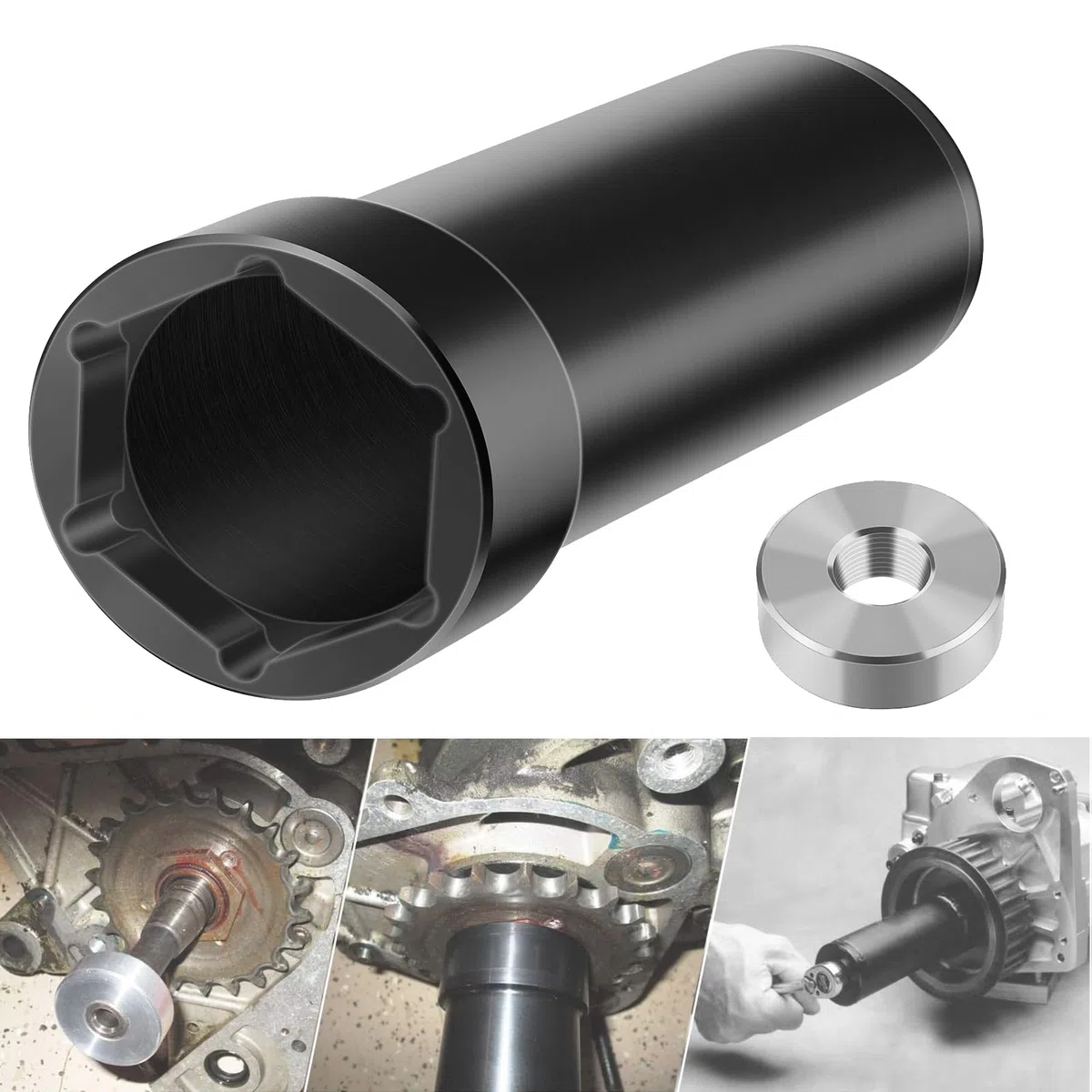 Hauptwellen-Kettenradschlüssel für Harley-Davidson 1936-2006 Big Twins & 1999-2006 Twin Cam – 1 7/8" Hauptwellen-Riemenscheiben Steckschlüssel