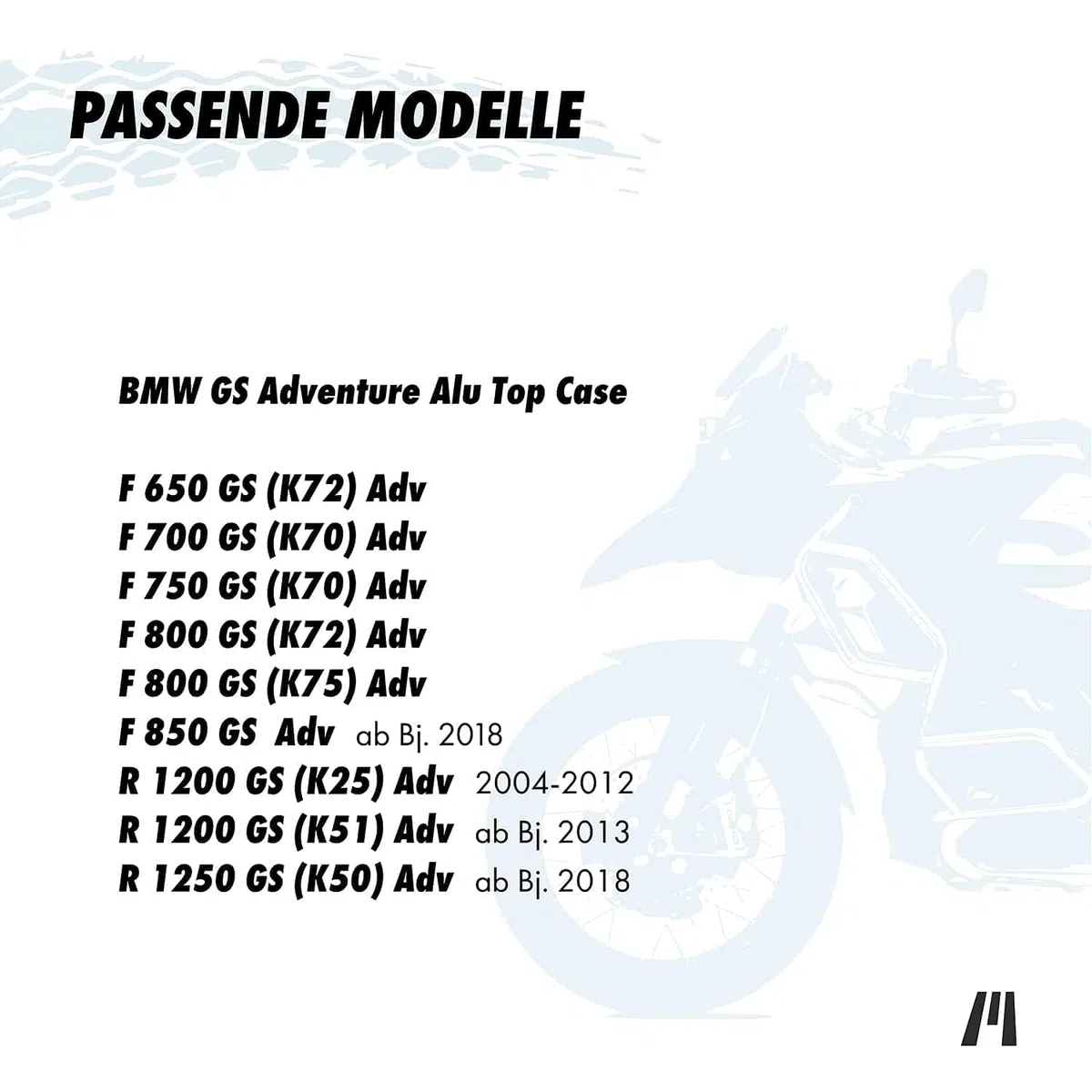 GETMORE Parts Motorrad Innentaschen kompatibel mit BMW Alu Top Case Adventure R1250GS R1200GS F850GS F800GS F750GS F700GS F650GS I Gepäck Tasche für Kleidung I Motorradtour Zubehör Top Box Aluminium