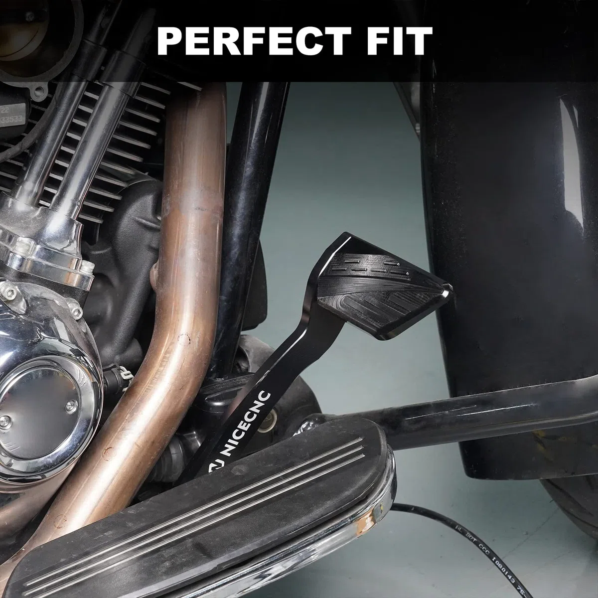 NICECNC Bremshebel-Pedal-Set hinten, Compatible with Harley CVO Tri Glide FLHTCUTGSE 2018–2022, Road Glide FLTRX 2015–2023, Road Glide Special FLTRXS 2016–2023, Siehe Passform, schwarz