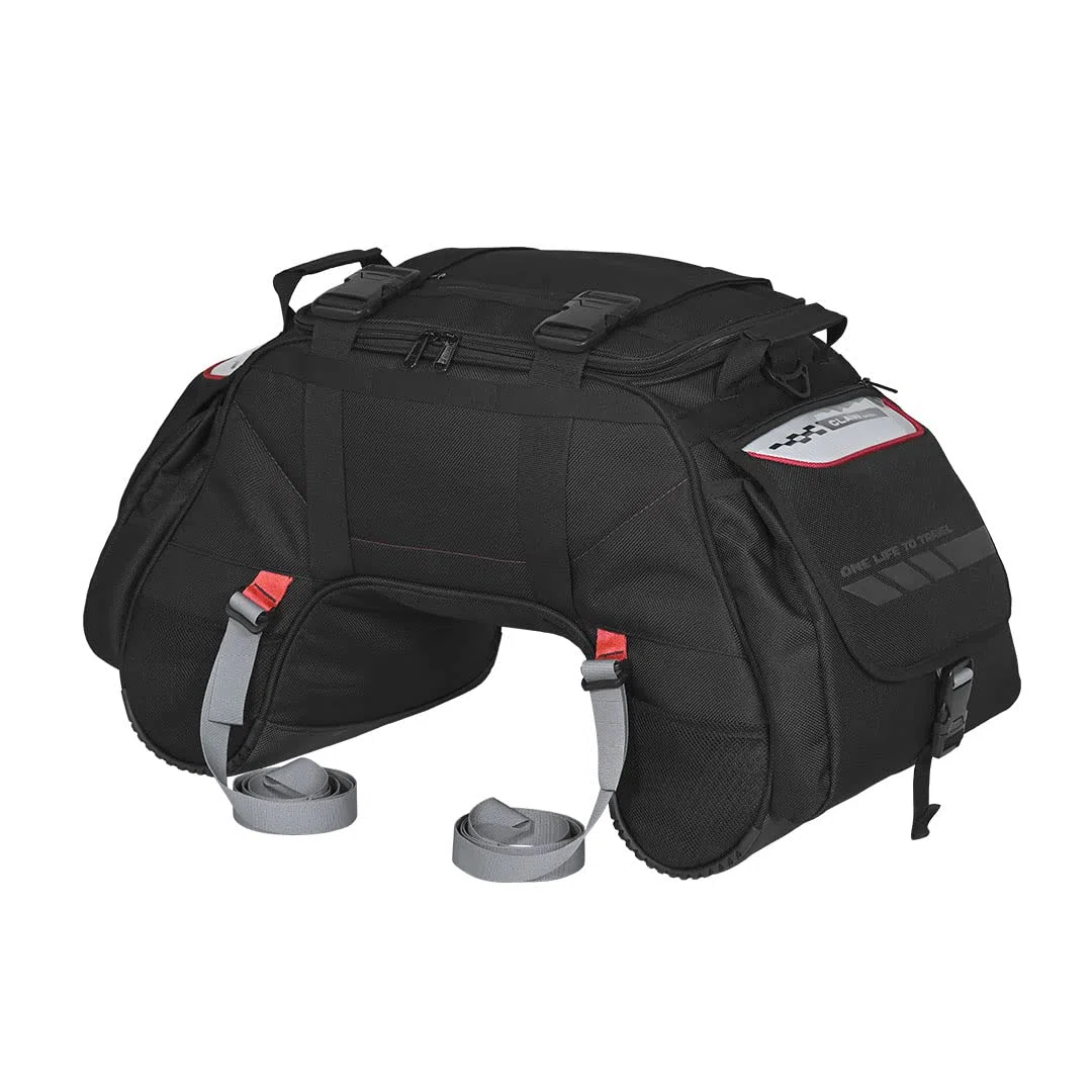ViaTerra 100% wasserdichte ClawMini-Motorrad-Rück-/Heck-/Sitztasche (schwarz) I Universalgepäck und funktioniert auf Allen Motorrädern I Keine Modifikationen oder Sattelstütze erforderlich I Geeignet