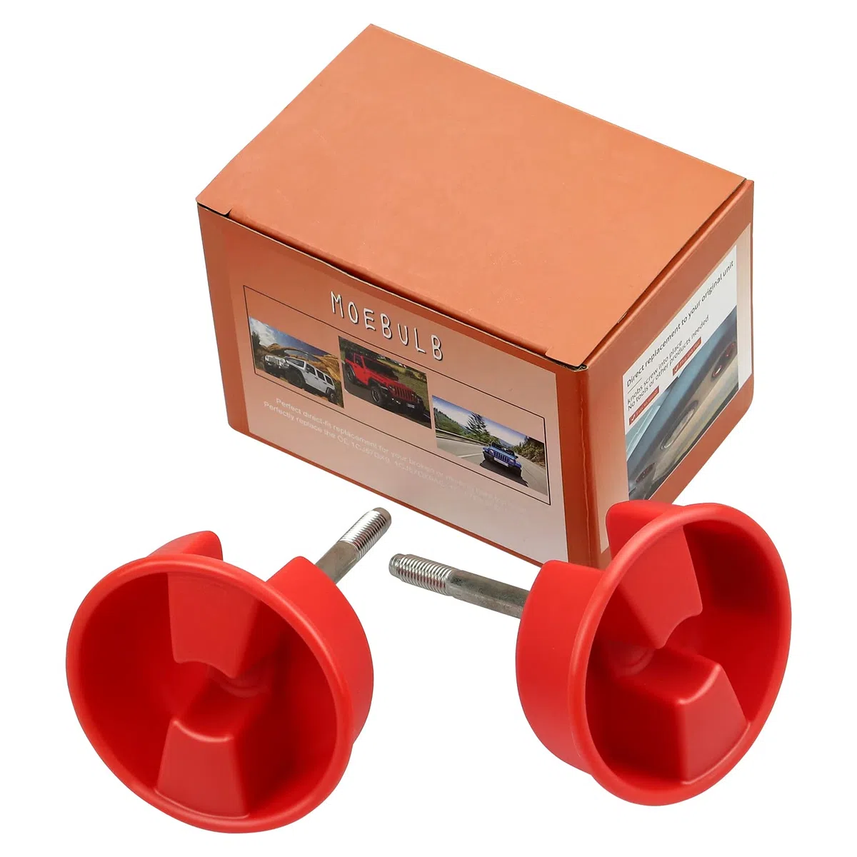 Hardtop Hardtop Hardpanel Montage Schraube Knauf 2 Stück kompatibel mit Jeep Wrangler JK 2-Türer und Unlimited 4-Türer 2007–2019 (rot)