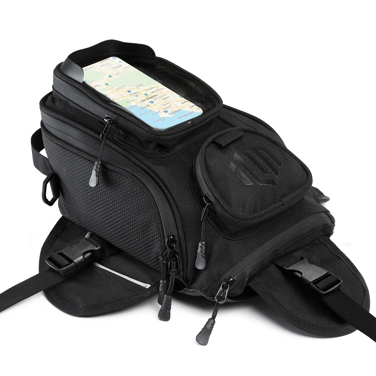 ILM Motorrad Tankrucksack-Oxford Sattel Schwarz Motorrad Tasche mit größerem Fenster