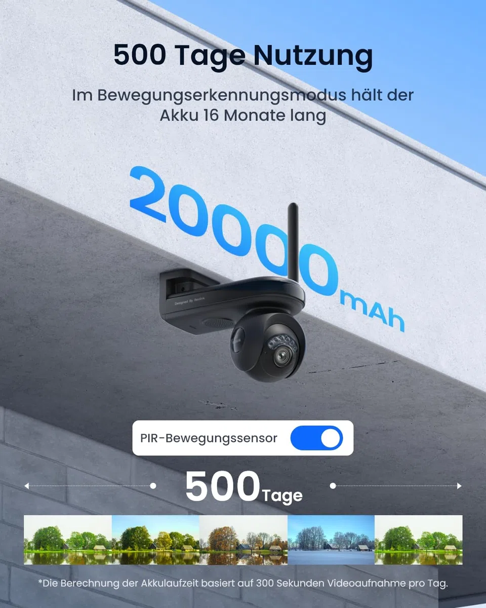 Reolink Altas PT Ultra, 2-Kamera-Set mit Solarpanel, 4K Solar Überwachungskamera Aussen Akku mit 10s Voraufzeichnung, KI-Erkennung, Auto-Tracking, ColorX-Nachtsicht
