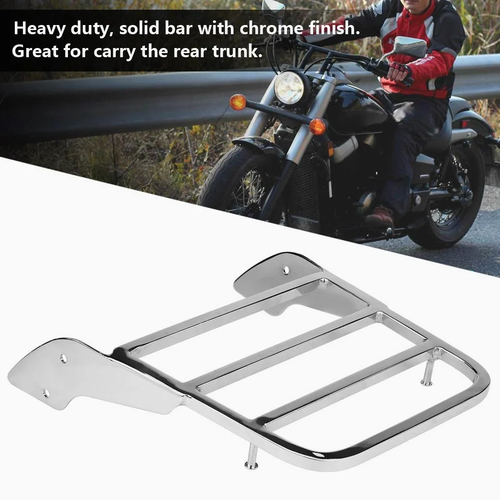 Gepäckträger hinten Chrom Sissy Bar fürMotorrad Sissy Bar Gepäckträger hinten für Shadow VT750 C2 1997-2003 Chromsilber