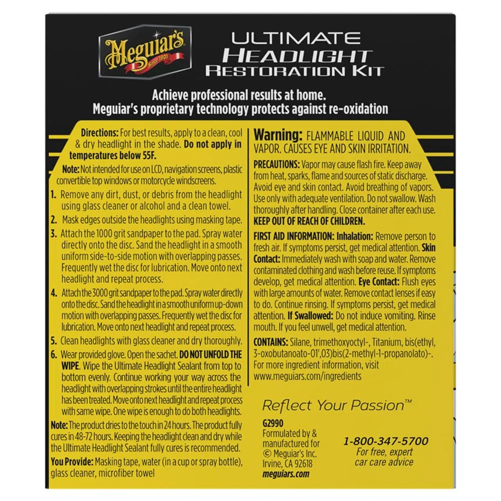 Meguiar's Ultimate Headlight Restoration Kit