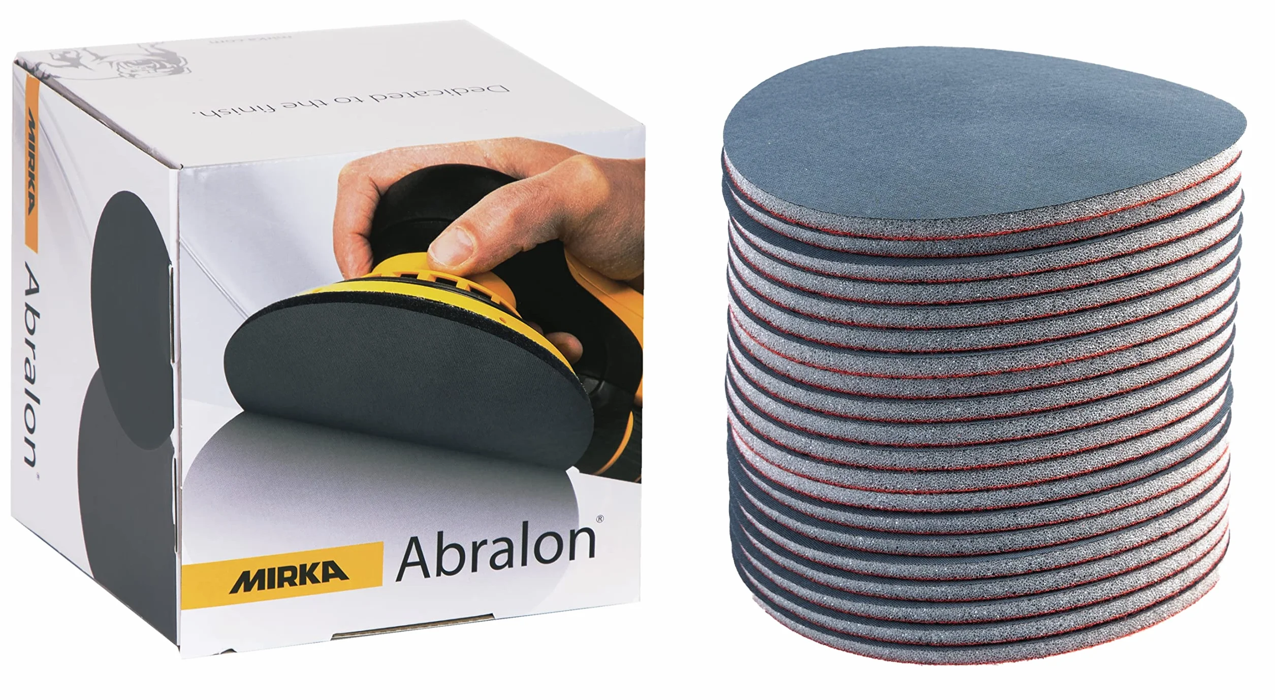 Mirka Abralon Schleifscheibe Polierscheibe Ø 150mm Klett 360 Körnung, 20/Pack, zum Schleifen und Polieren von Lack, Holz, Plastik