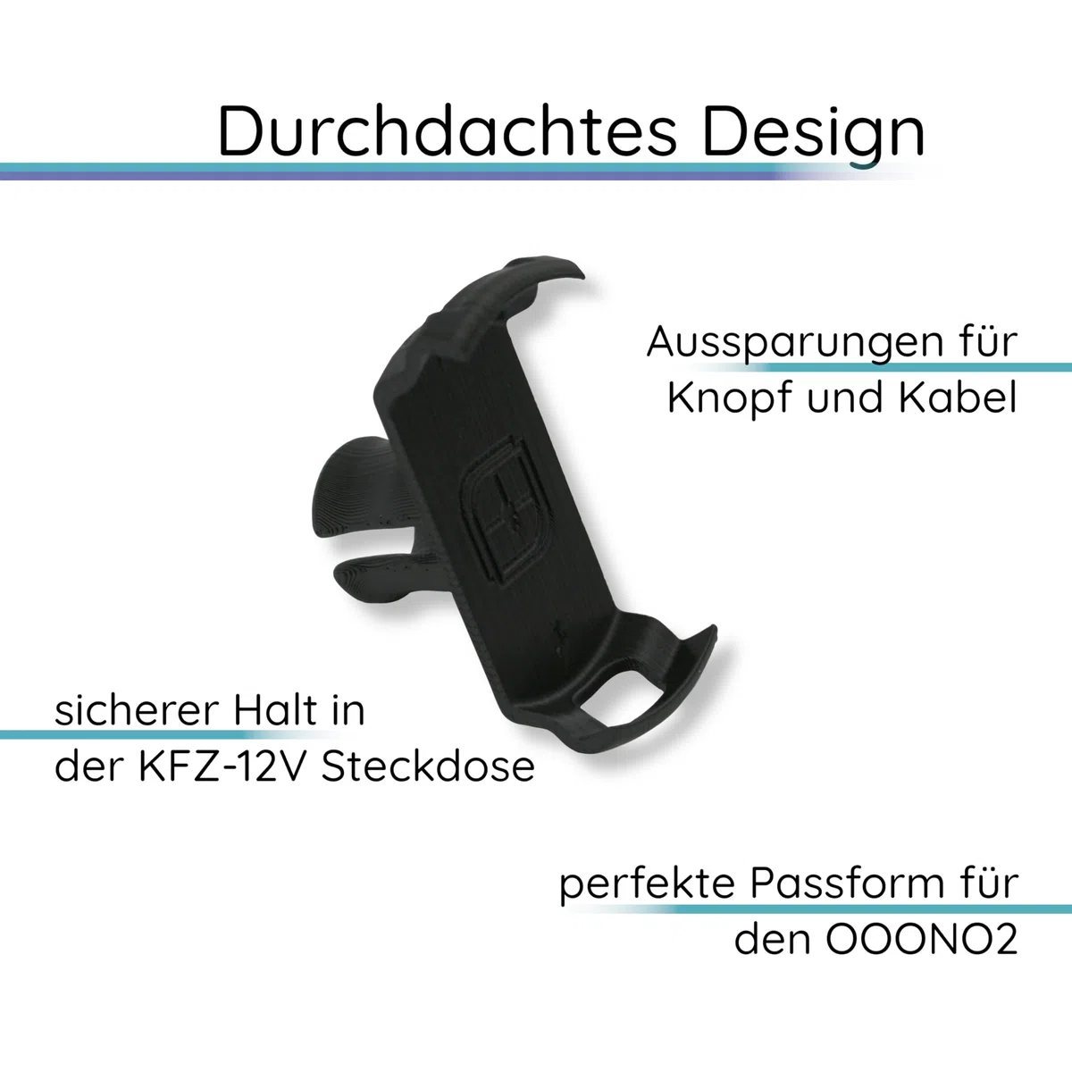 Zigarettenanzünder Halterung passend für OOONO CO-Driver NO2 KFZ 12V Steckdose Armaturenbrett Mittelkonsole Blitzerwarner Zubehör