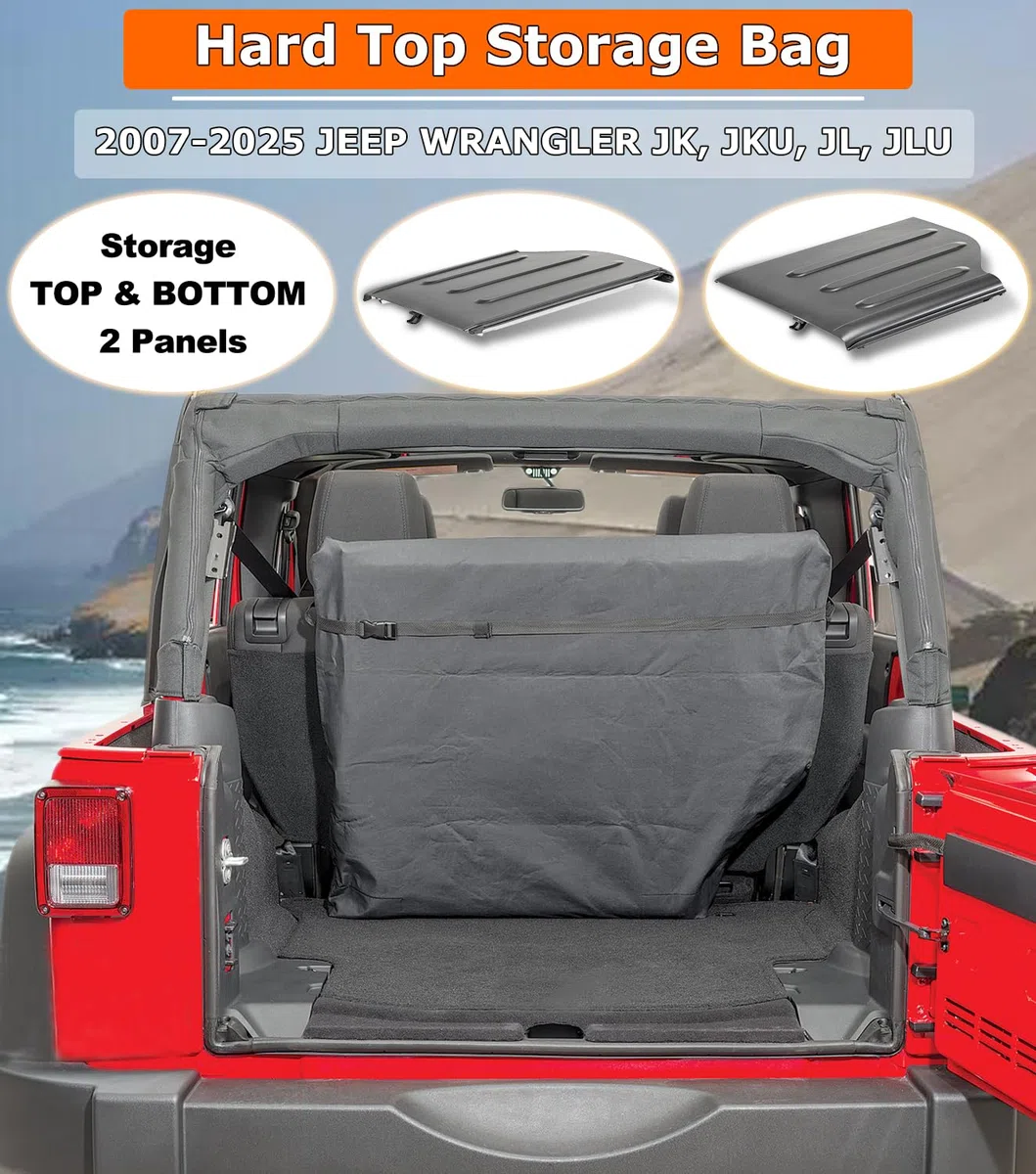Camoo Freedom Panel Hard Top Aufbewahrungstasche mit Griff, kompatibel mit Jeep Wrangler JK JKU JL JLU Sports Sahara Freedom Rubicon Unlimited Gladiator 2-Türer & 4-Türer & 2020-2022 Gladiator JT