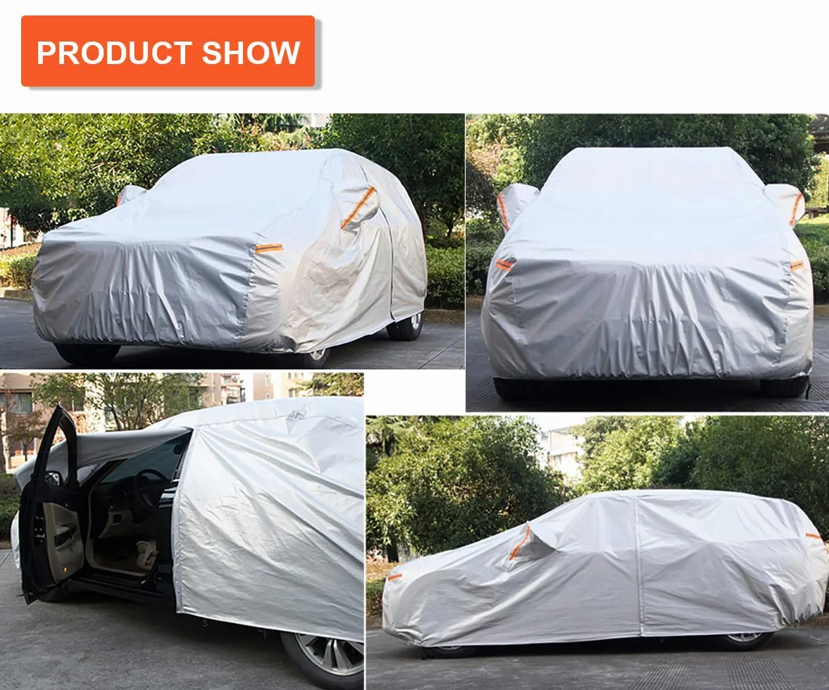 Kayme Kombi Autoplane Wasserdicht Atmungsaktiv für Audi A6 Avant Allroad (2004-2025), 6 Schichten Vollgarage Autoabdeckung für Sonne Staub Schutz Verkratzt, Autoabdeckung mit Reflektierenden Streifen.
