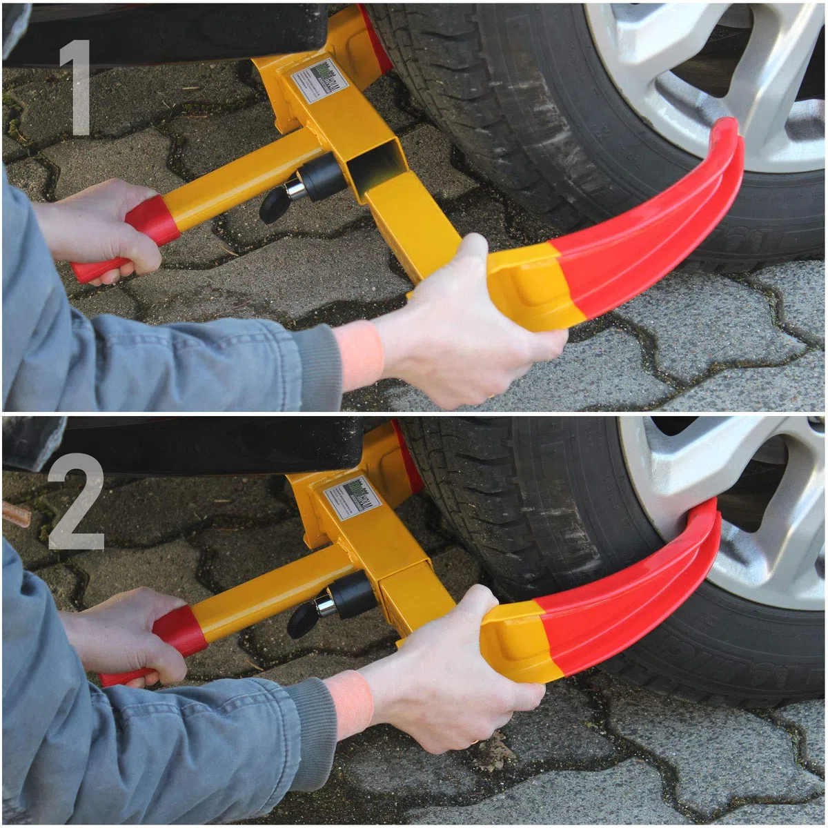 2er Set Universal Radkralle Reifenkralle Parkkralle mit Sicherheitsschloss 17-27,5 cm Diebstahlsicherung Wegfahrsperre für PKW mit 2 Schlüsseln Wohnwagen Anhänger
