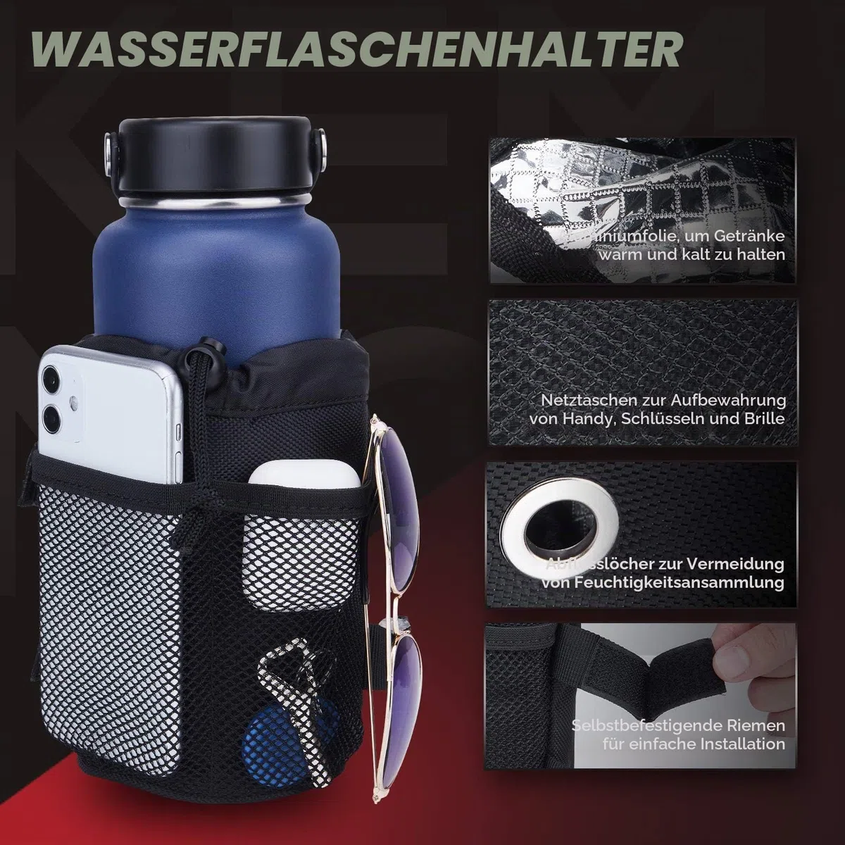 KEMIMOTO ATV-Kotflügeltasche, 130% größer, wasserdichte hintere Aufbewahrungstasche, Getränkehalter, abnehmbar, für Polaris, Sportsman, Scrambler, FourTrax, Can Am, Grizzly, Cfmoto, Kawasaki