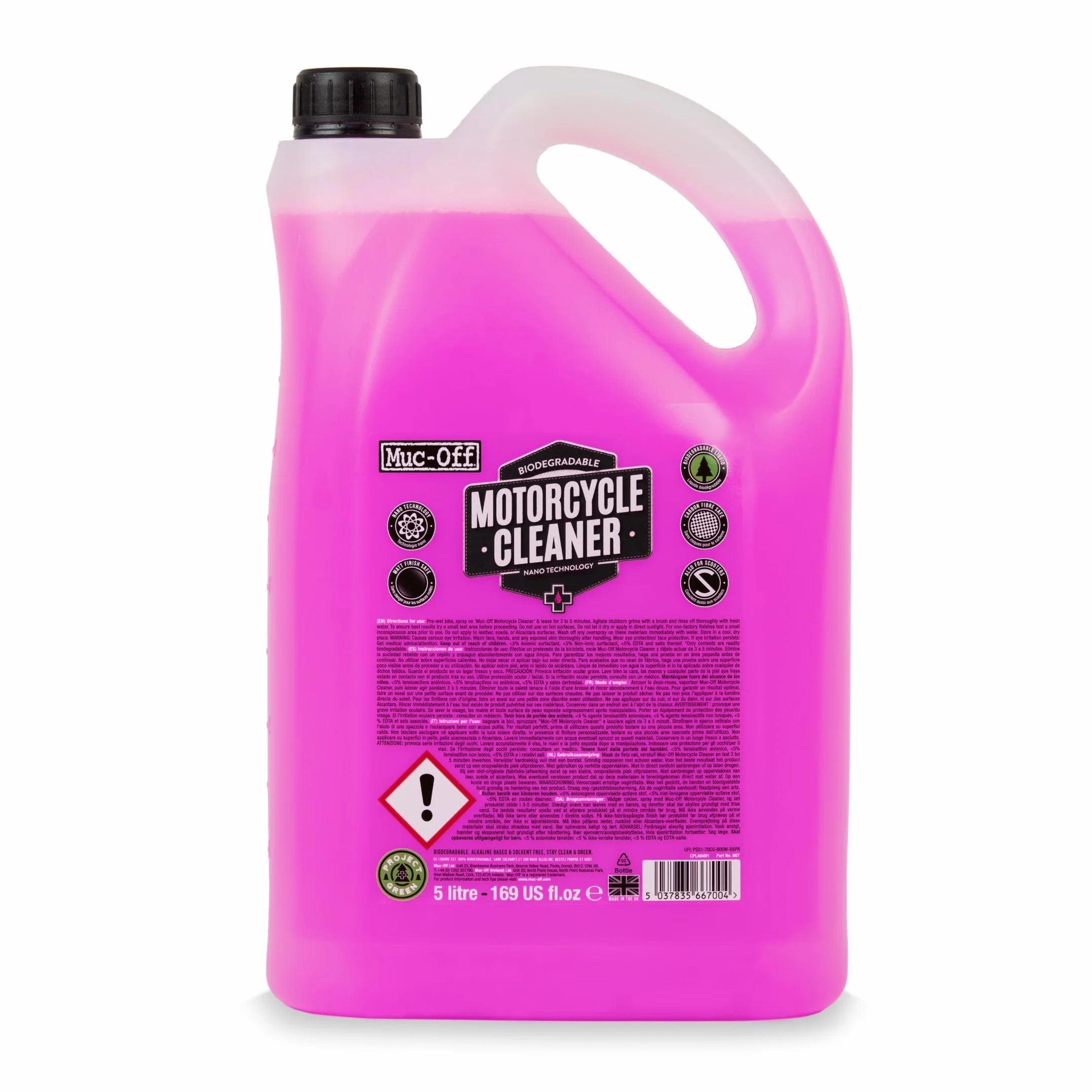 Muc Off Nano-Tech Motorcycle Cleaner 5 l - Biologisch Abbaubares Motorrad Reinigungsmittel Spray