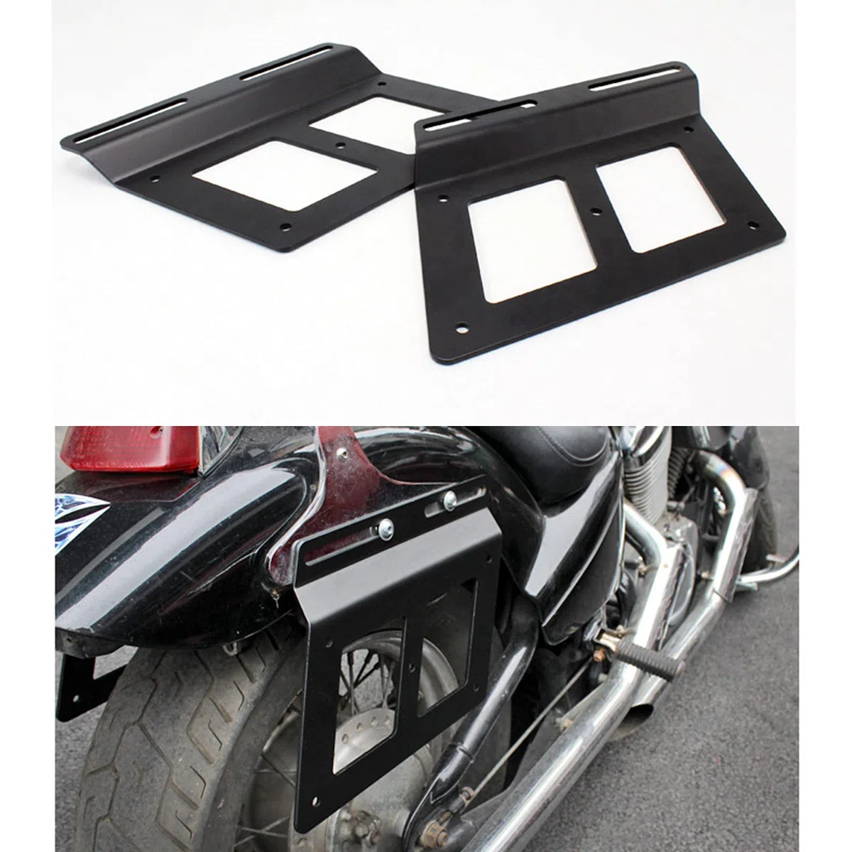 1 Paar Motorrad Satteltaschen Halterung (Schwarz)