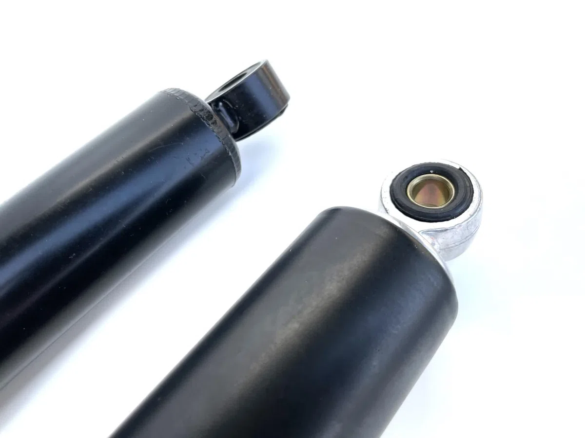 Stoßdämpfer Satz Schwarz 310mm passend für Simson KR51/1, KR51/2, KR51 SR4-2, Schwalbe, Star – Flexibel mit Reduzierhülsen 8/10mm