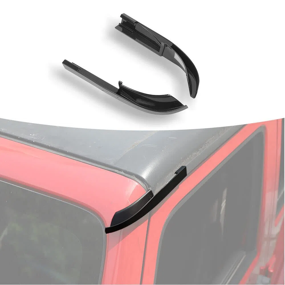 Hardtop Rain Diverter ABS Regenwasserrinnenverlängerung Regenabweiser für Jeep Wrangler JK JKU 2007-2017, Außenzubehör,Schwarz