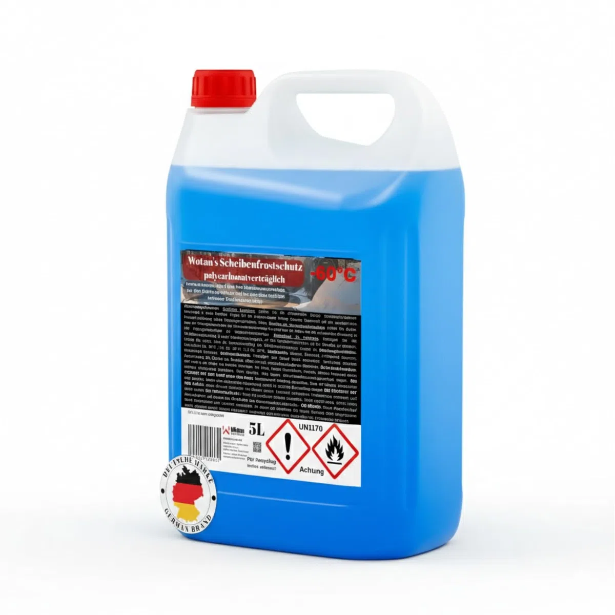 Wotan's 25 Liter Scheibenfrostschutz - 60 Grad | Frostschutz Konzentrat für die Auto Scheibenwaschanlage | Scheibenfrostschutz Konzentrat 25L (5 x 5L) | Frostschutzmittel Scheibenwaschanlage