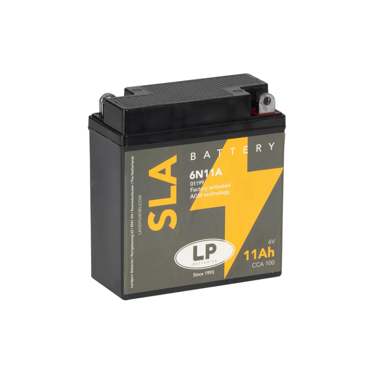 LANDPORT Batterie 6N11A 6V 11Ah wartungsfrei kompatibel für BMW R 26 27, Simson S 50 51 53 70 83, SR50, SR80, MZ TS 150, ES 150, RT 125, Heinkel, Bella