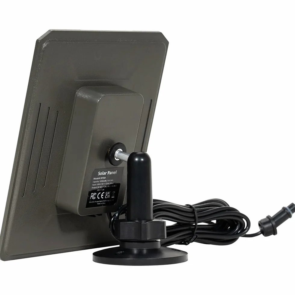 GardePro SP350 Wildkamera-Solarpanel mit wiederaufladbarem Akku, 12V/1 A, 9V/1,3 A, 6V/2 A, Stecker 5,5x2,1mm / 4,0x1,7mm für GardePro Wildkamera A3S, A5, E5 2.0, E5S, E6, E8 2.0, E8, E9 2.0, X20, X50