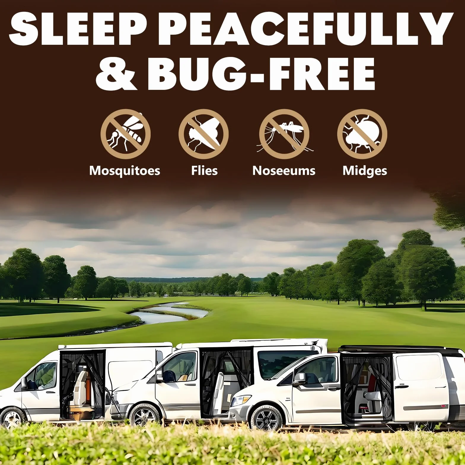 XCBYT Fliegengitter Auto für Multivan Schiebetür/Heckklappe | 150 * 110 cm | Universa Insektenschutz Wohnmobil Camper - Magnetisch Moskitonetz Auto für Camping