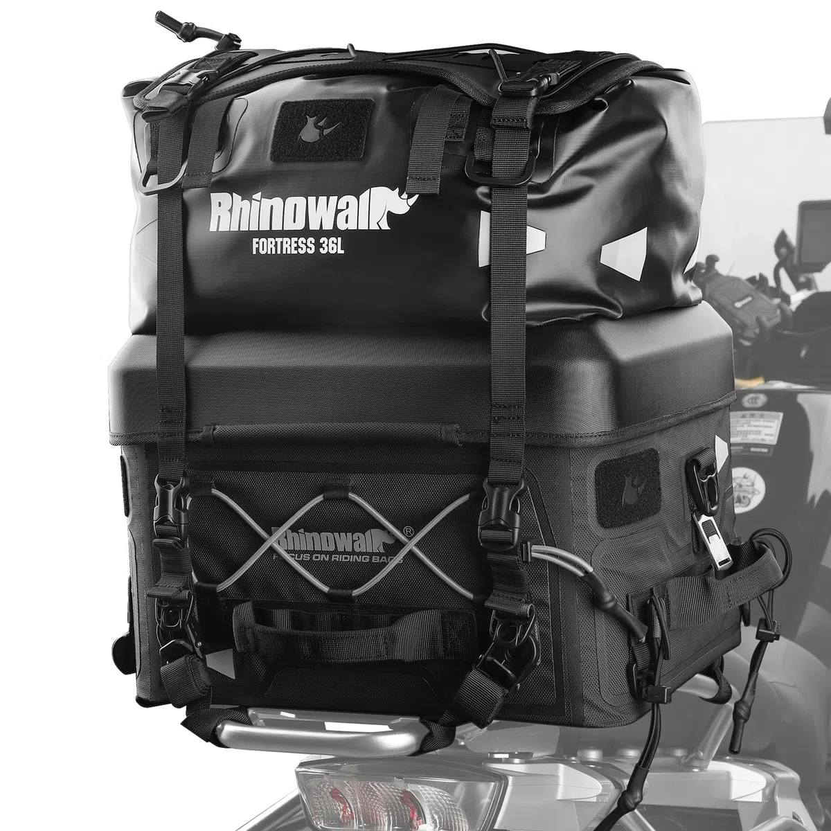 Rhinowalk Motorradtasche Gepäckrolle Wasserdicht 36-72L Hecktasche Sitztasche Satteltasche Reisetasche Duffel Bag für Outdoor Touring, Camping, Motorradfahren