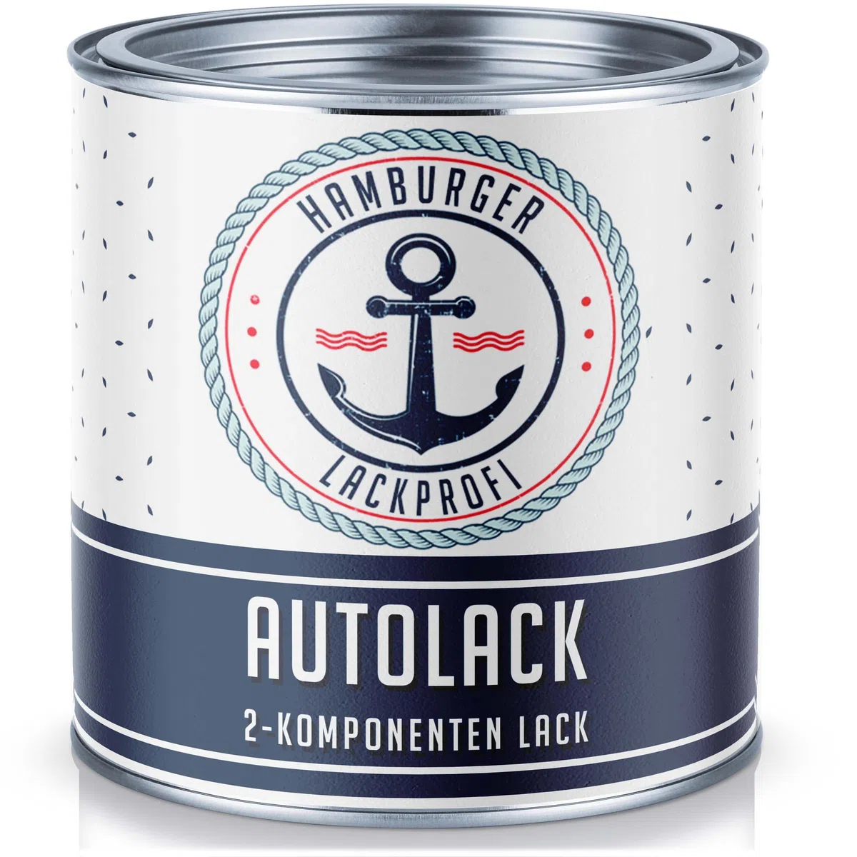 Hamburger Lack-Profi 2K Autolack GLÄNZEND Weiß RAL 9010 Decklack - Hochdeckend - Rostschützend - Kratz- und schlagfest (1 L)