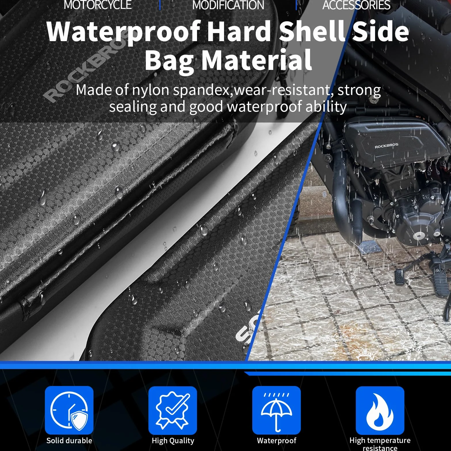 Motorrad-Seitentasche 1.5 L Hartschalen-Werkzeugtasche | Kompatibel mit Honda Rebel CMX250/300/500/1100, Wasserdicht, Satteltasche, Linkes und rechtes Set