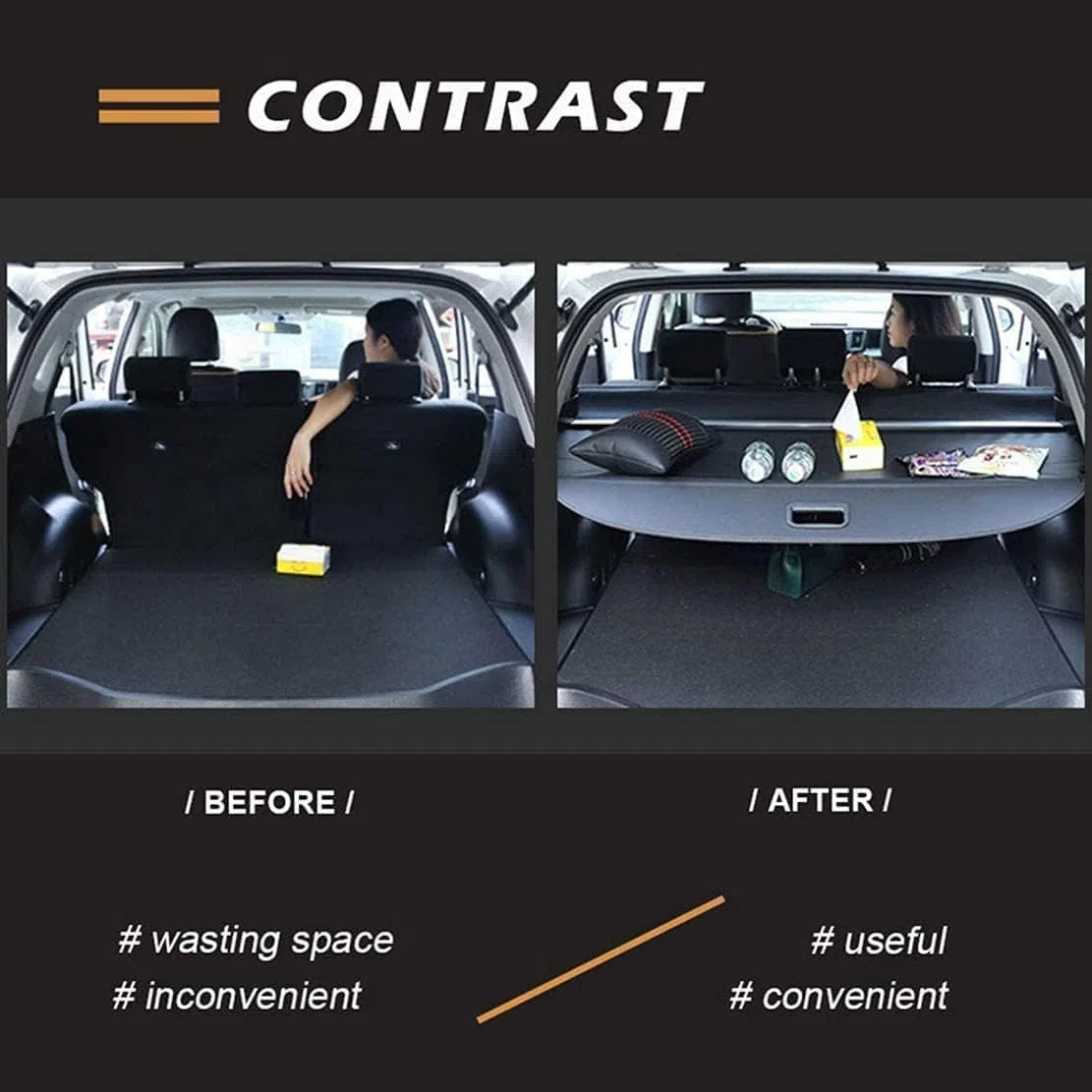 Einziehbarer Auto Laderaumabdeckung Rollo für BMW X1 E84 2009-2018,Hutablage Zum Schutz Der PrivatsphäRe Cargo Cover