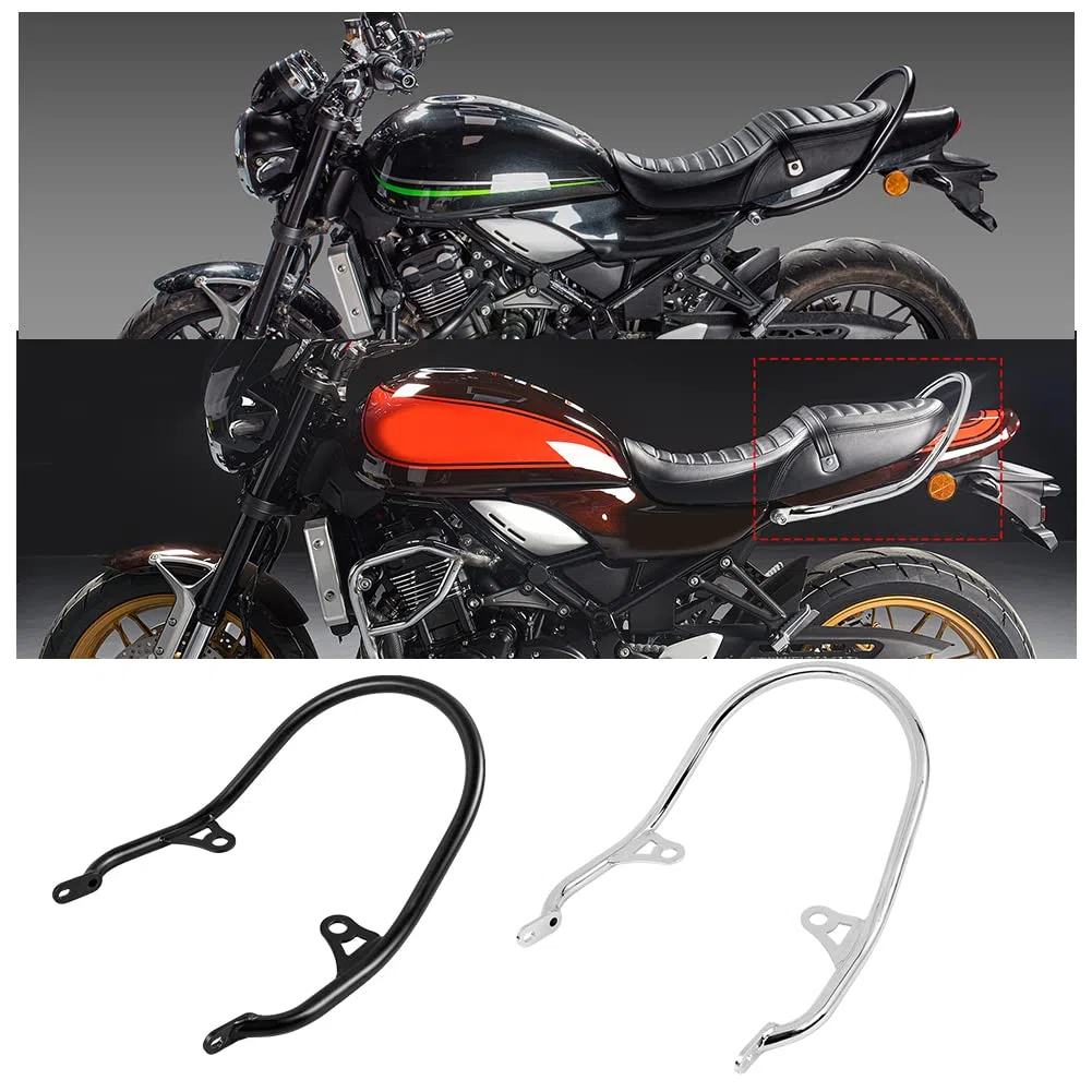 Neue Z900RS Beifahrersitz Hand Haltegriff Schiene Heckgriff Halterung Sozius Armlehne für Z900 RS Z 900 RS Z-900-RS 2018 2019 2020 2021 2022 2023 Motorrad Gepäckstütze hinten (Chrom)
