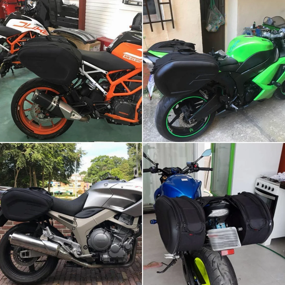 MIHUNTER Motorrad Seitentaschen, 36L-58L, Wasserdicht, Großvolumige Koffer Rear Seat Mehrzweck Erweiterbare, Gepäcktaschen für Motorrad