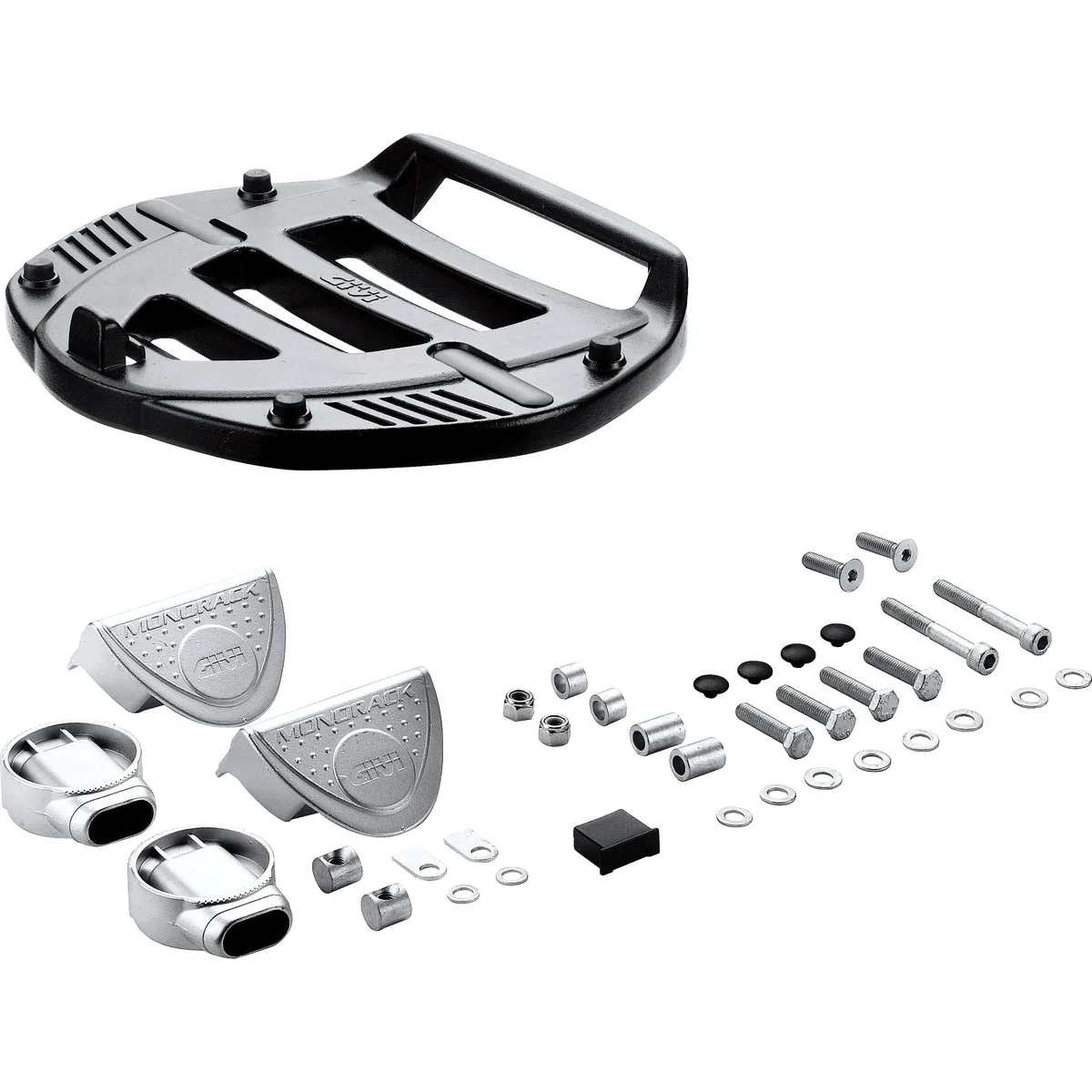 Givi PLATINE MM MM Kunststoff-Platten-Kit komplett für F-Träger, Schwarz, 40