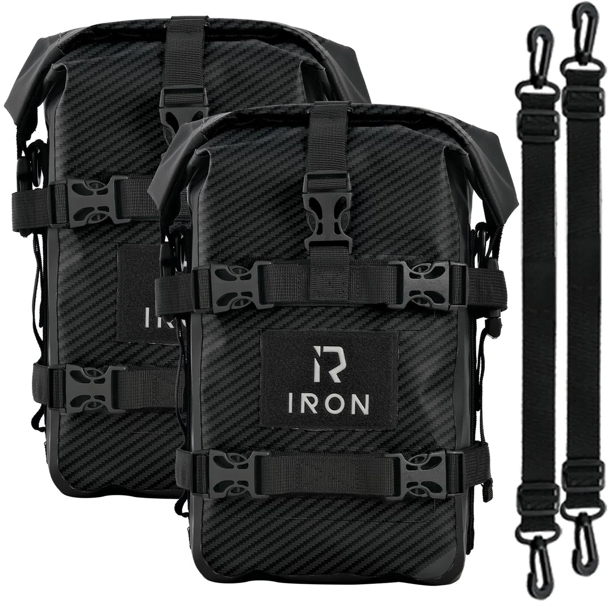RIDEIRON Sturzbügeltaschen Motorrad 2×5L wasserdichte Crash Bar Bags 500D PVC Universal-Seitentaschen