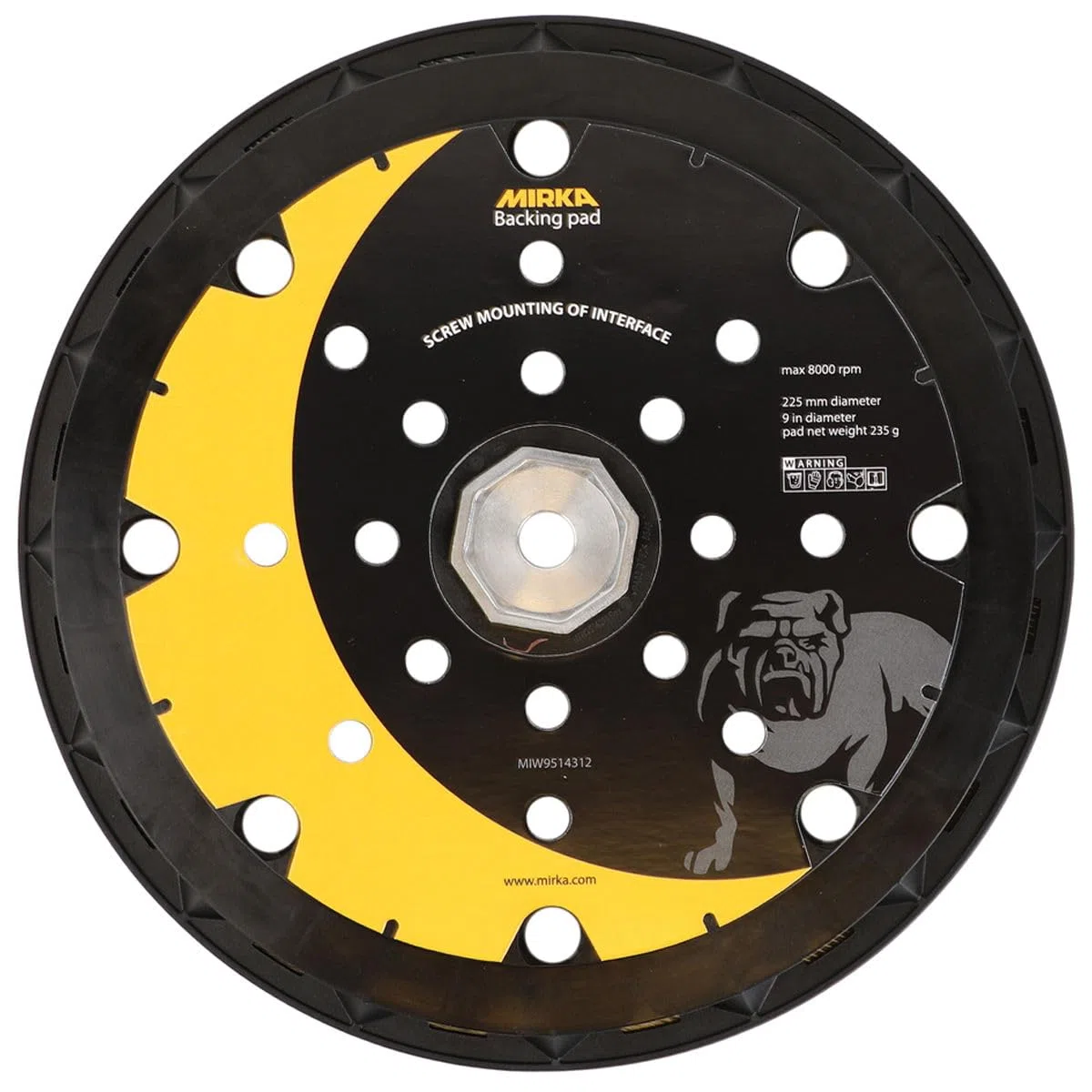Backing Pad 225mm 25H Grip LEROS + 8 screws