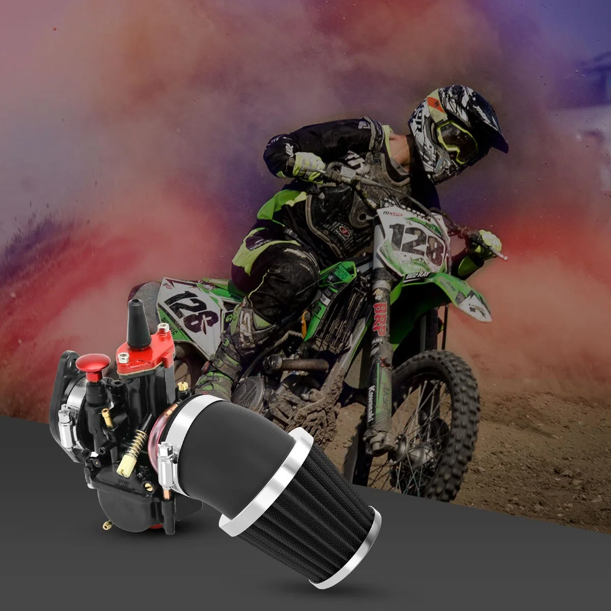 PWK 30 mm Vergaser Racing Carb Kits mit Luftfilter, 10 Stück Hauptdüsen, 10 Stück langsame Pilotdüsen, universell für 2T 4T Motor, Dirt Bike, Motocross, Motorrad, Roller, ATV, Quad, Go-Kart (30 mm)