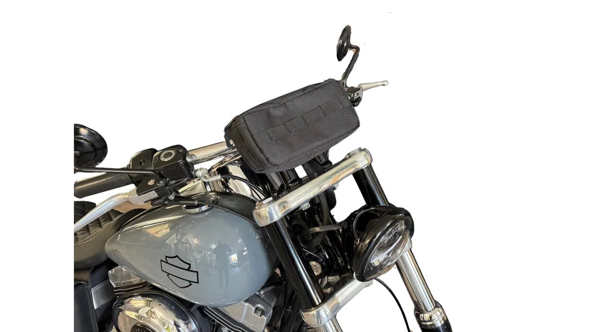 Tool Protect Werkzeugrolle kompatibel mit Harley Davidson universell Bobber Cordura Werkzeugrolle Lenkertasche Gepäckrolle Motorrad Quad Trike ATV Indian Lenker Roller